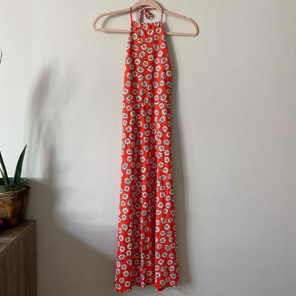 ASOS Backless Daisy Halter Dress
